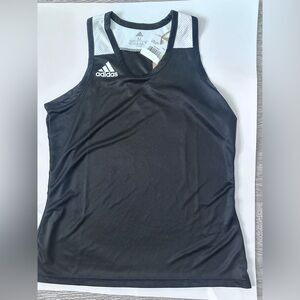 adidas Black Tank Top with White Mesh Panels